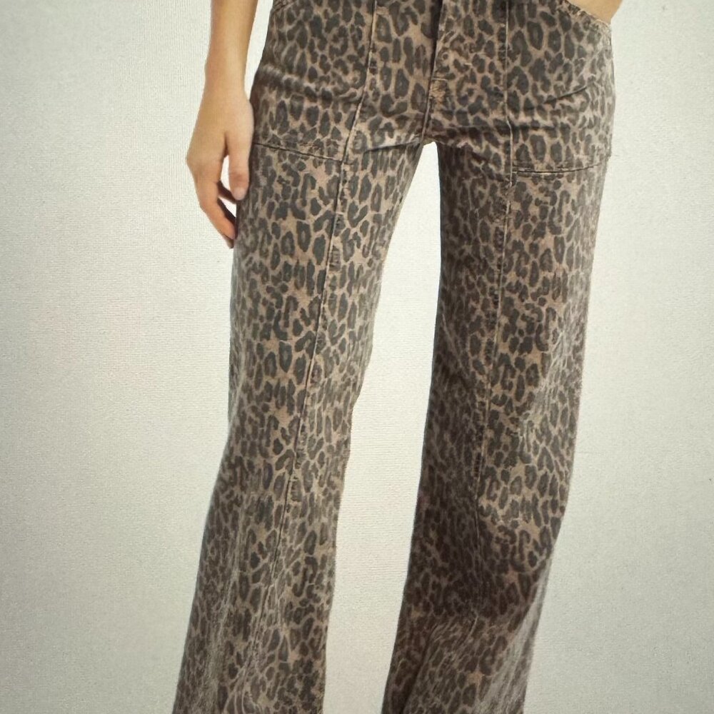 Leopard Print Flare Pants